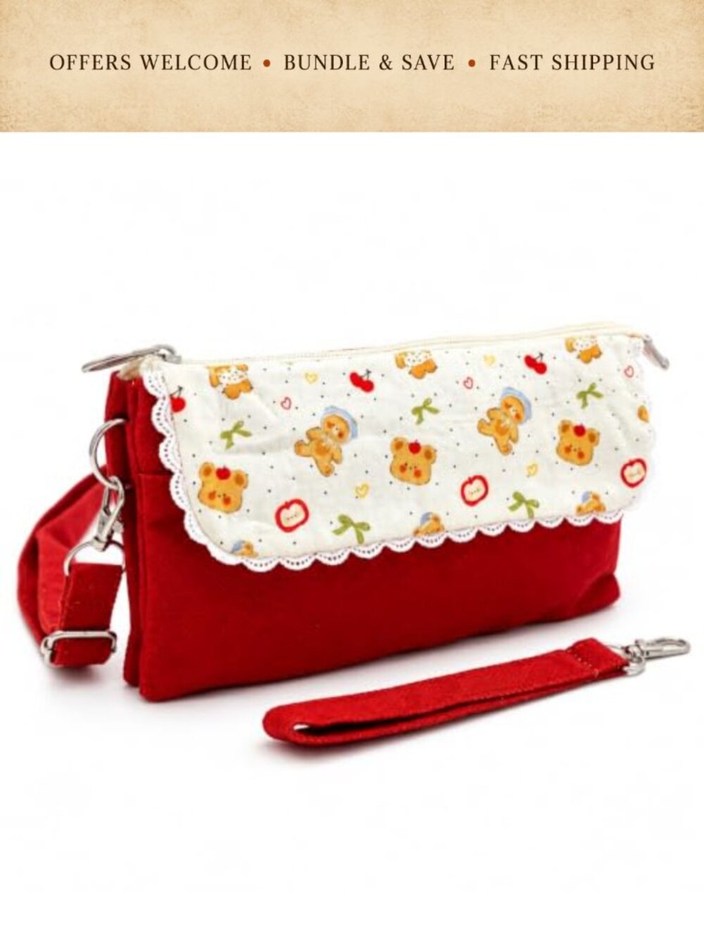 Small Canvas Crossbody Bag Phone Purse Handbag Adjustable Strap
